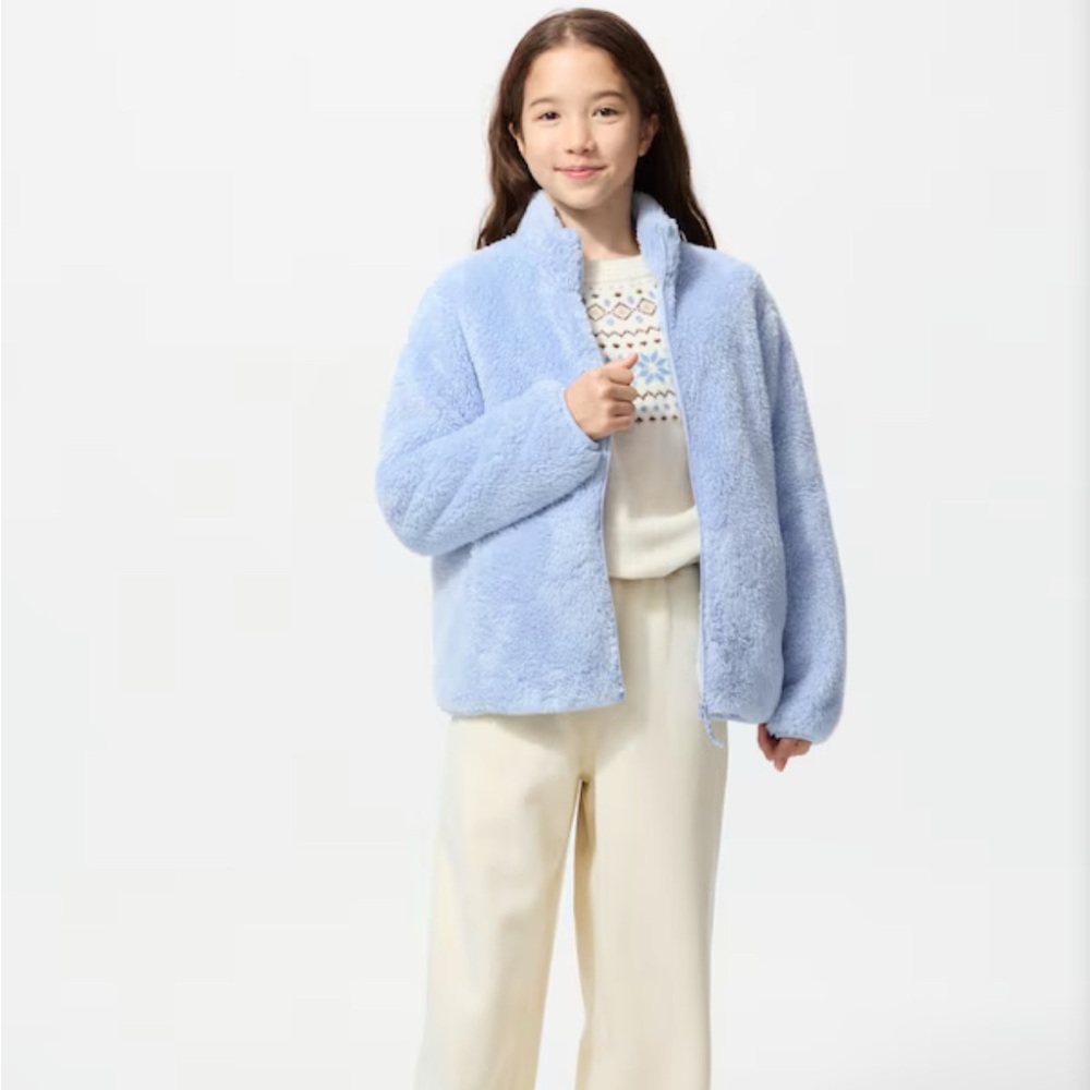Uniqlo extra fleece-lined wide/leg sweatpants - kids sz 13 - sold out online - Picture 3 of 5